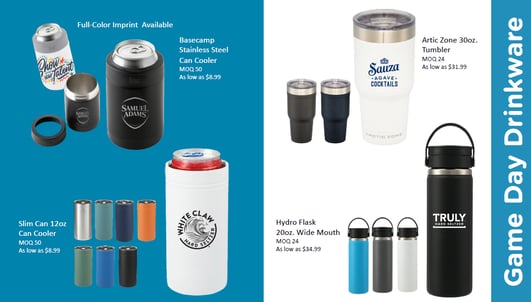 Marketing Ideas to Win the 2022 Tailgate Season-tumbler-hydro-flask-slim-can-cooler