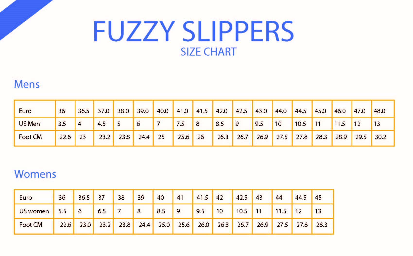 _Fuzzy Slippers_Size ChartEDIT